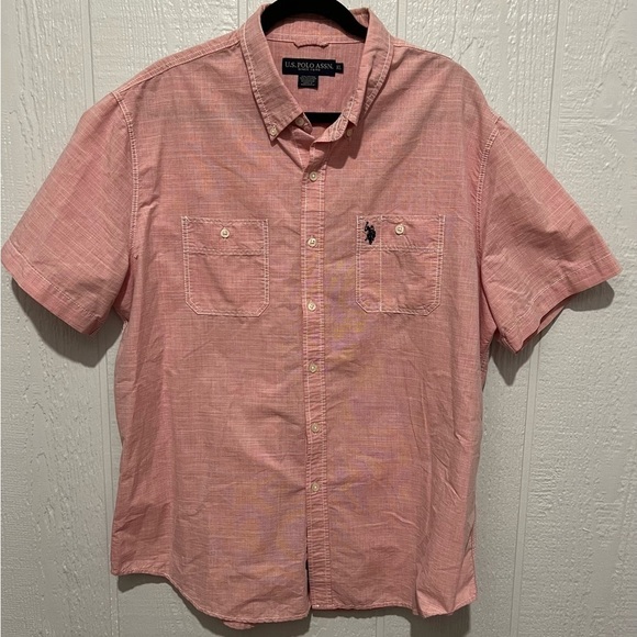 U.S. Polo Assn. Other - U.S. POLO ASSN. size xl short sleeve button up salmon red shirt